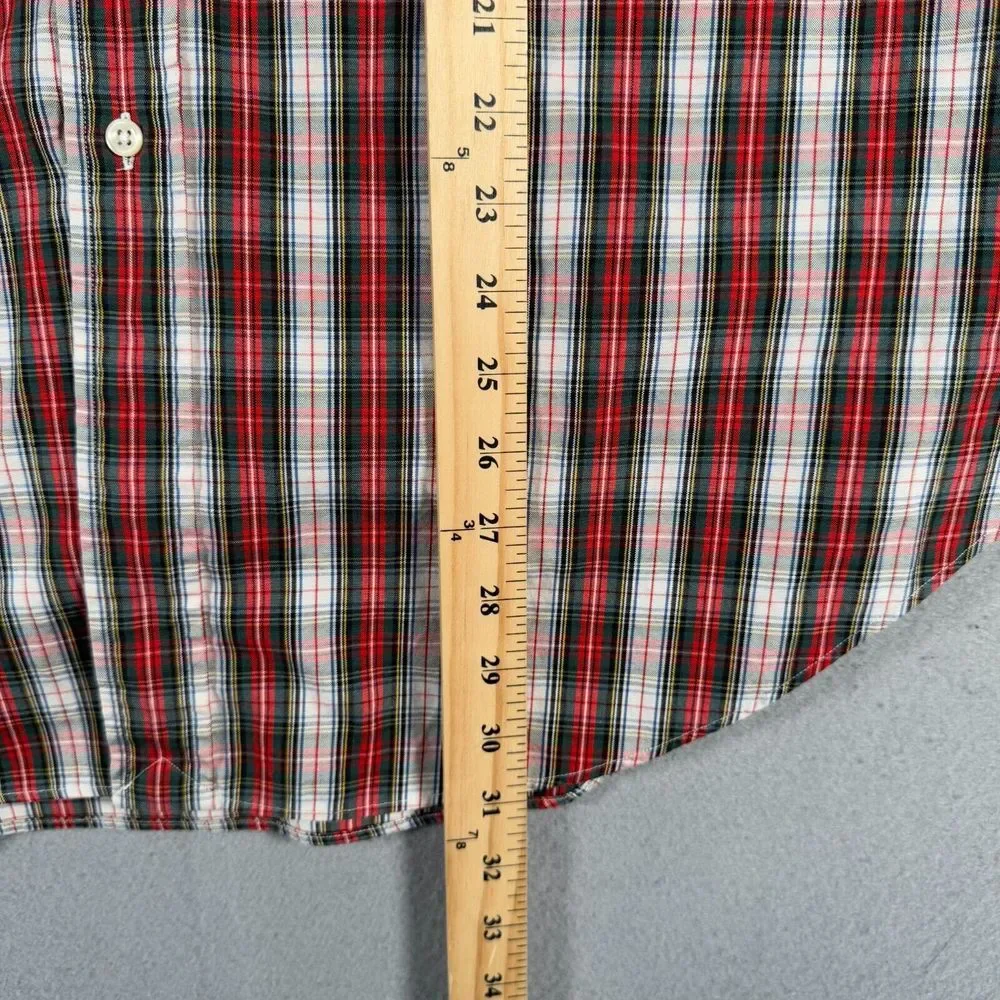 Vintage Polo Ralph Lauren Lowell Button Up Shirt Mens‎ 17.5-36 Red Plaid Casual